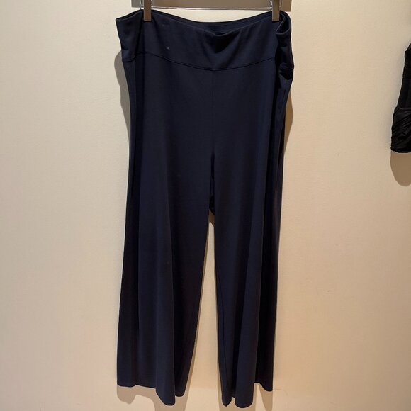 Eileen Fisher Pima Cotton Stretch Jersey Wide-Leg Pant - Picture 1 of 3